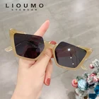 УНИКАЛЬНЫЕ Солнцезащитные очки LIOUMO кошачий глаз для женщин, модные женские солнцезащитные очки, мужские ретро очки, модные солнцезащитные очки с защитой UV400