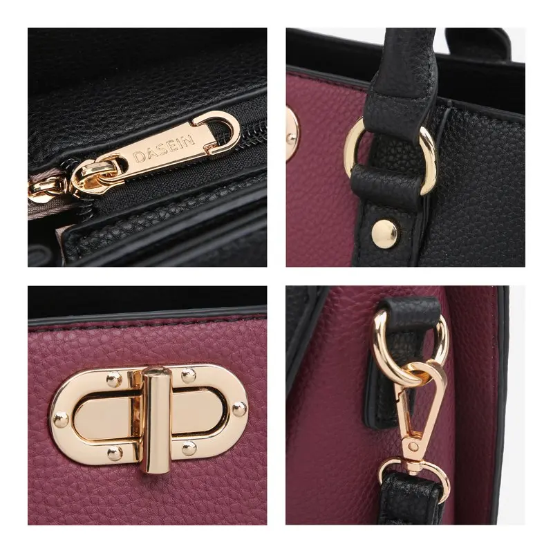 3Pcs Set Women Fashion Satchel with Matching Wallet and Wristlet