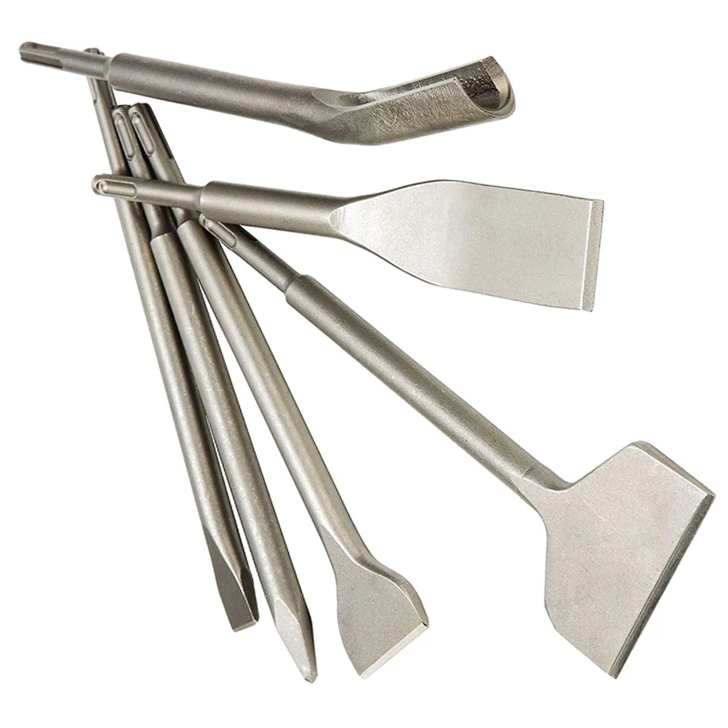 

6 шт. набор, электрический молоток, сверла с круглой ручкой, остроконечные, плоские u-образные шестиугольные долота для бетона