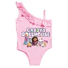 Купальник для кукольного домика Gabby с котами, детская пляжная одежда, Цельный купальник без рукавов для маленьких девочек, купальный костюм с героями мультфильмов