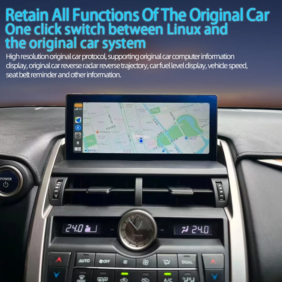 Фото 10,25-дюймовый мультимедийный видеоплеер с Linux для Lexus NX Nx200 Nx200T 300h 2014-2021, автомобильное радио, экран, CarPlay, Android Auto, GPS-навигация №4