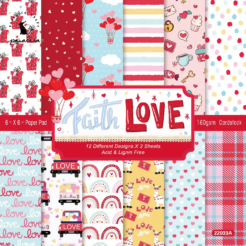 

Love-themed Pattern 12Sheets Random Style Scrapbooking Pads Paper Pack Origami Art Background Decorative Paper Card Making Paper
