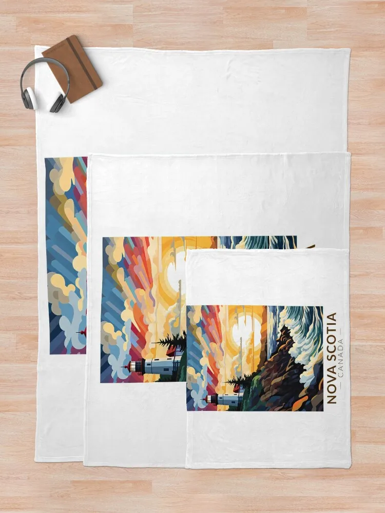 Nova Scotia Канада маяк путешествие искусство винтажное одеяло роскошное