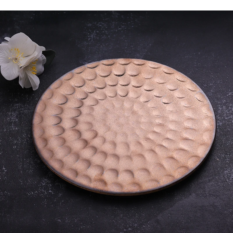 Золотая круглая керамическая тарелка отель ресторан сашими суши семейный ужин