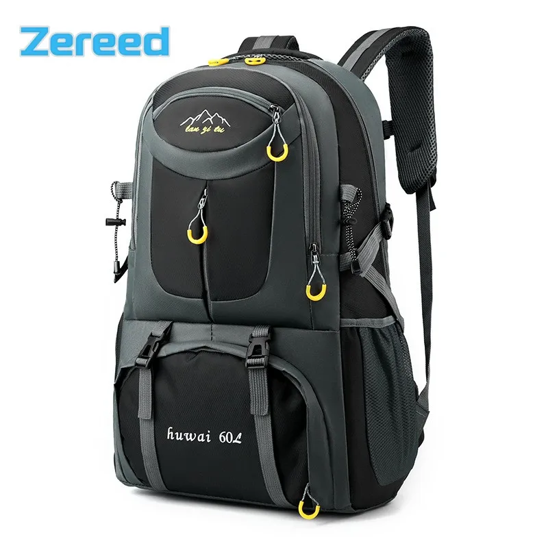 

60L Large Capacity Waterproof Outdoor Hiking Camping Climbing Backpack With Independent Shoes Pocket Unisex Leisure Travel Bag