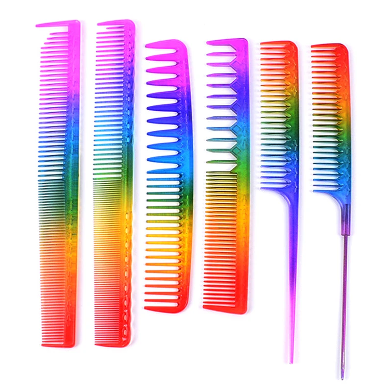 

Портативные личные товары для красоты, фотогребень, термостойкая цветная Радужная расческа, парикмахерский инструмент