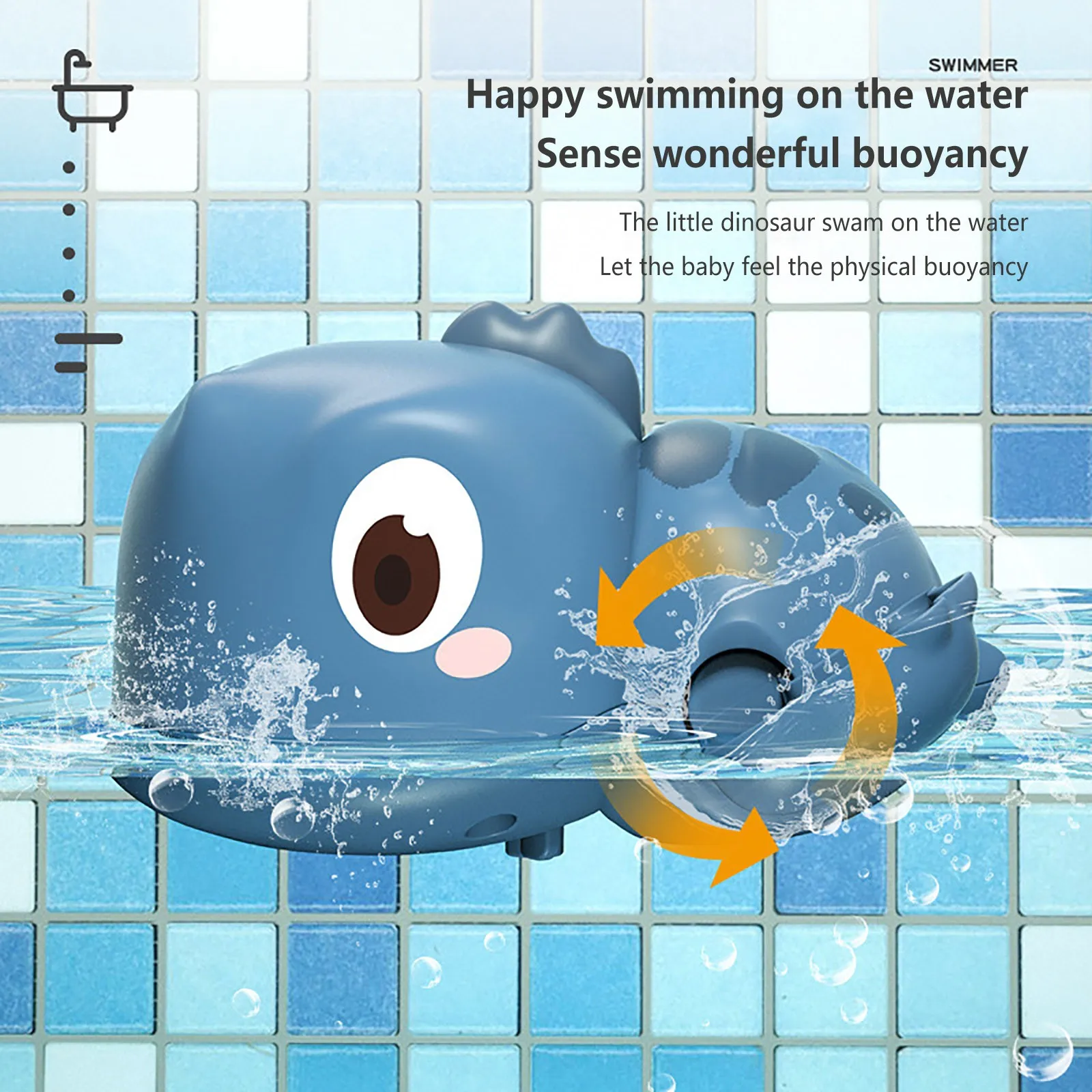 Toddlers Baby Dinosaur Bath Toys Floating Wind Up Swimming Bath Toys For Kids Shower Pool Bath Toys Boys Children Clockwork Toys