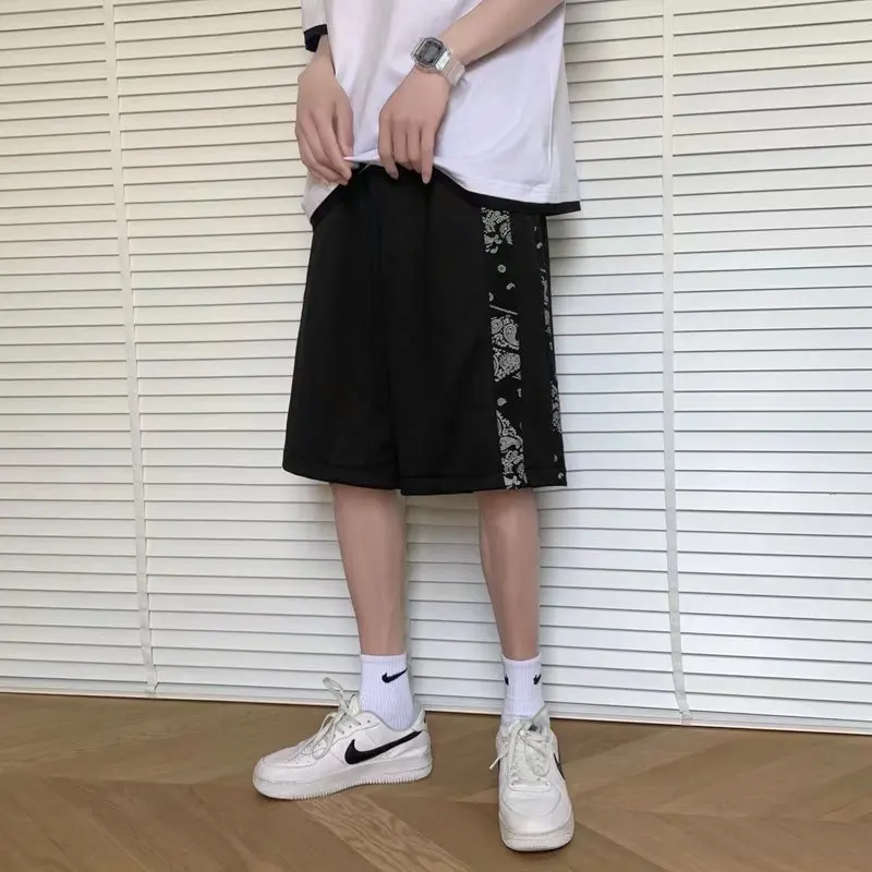 

Harajuku style printed shorts men's Hong Kong trend brand ins trend loose casual pants summer five-point pants
