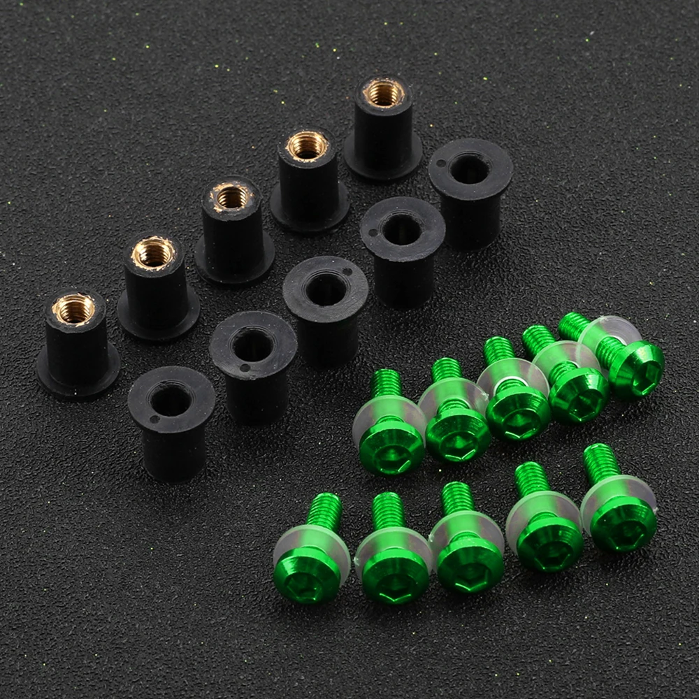 5 мм 10 шт. болты для лобового стекла мотоцикла винтовые гайки комплект крепления