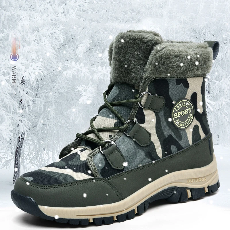 

Men Boots Winter Shoes for Men Snow Boots Winter Footwear Slip on Unisex Ankle Boots