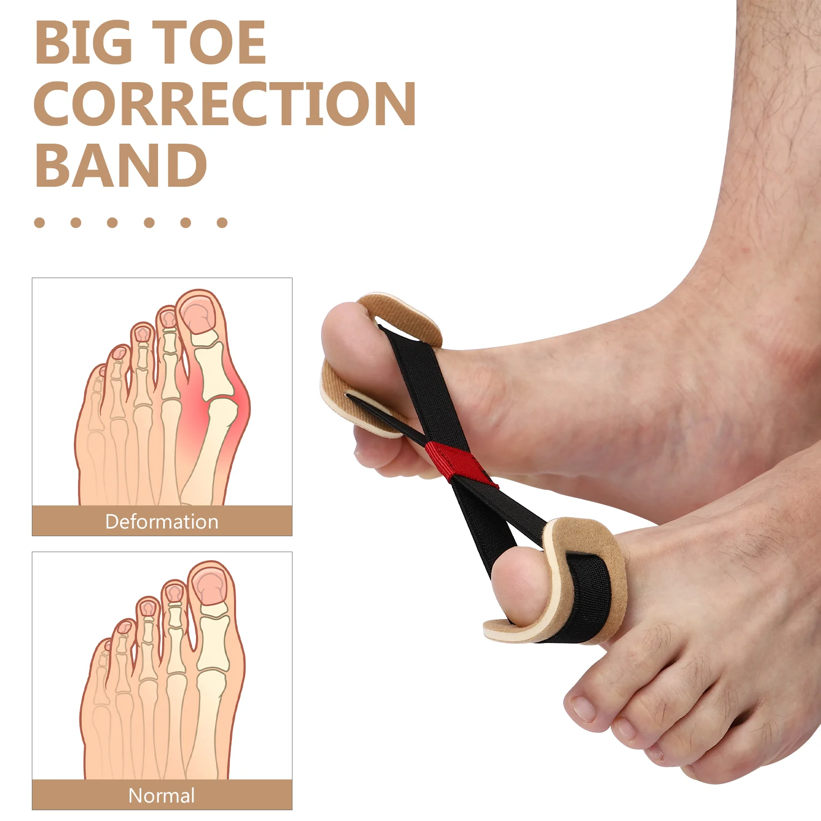 

Toe Bunion Correctormen Valgus Stretcher Hallux Strap Women Stretchy Straightener Splint Relief Separators Overlapping Toes