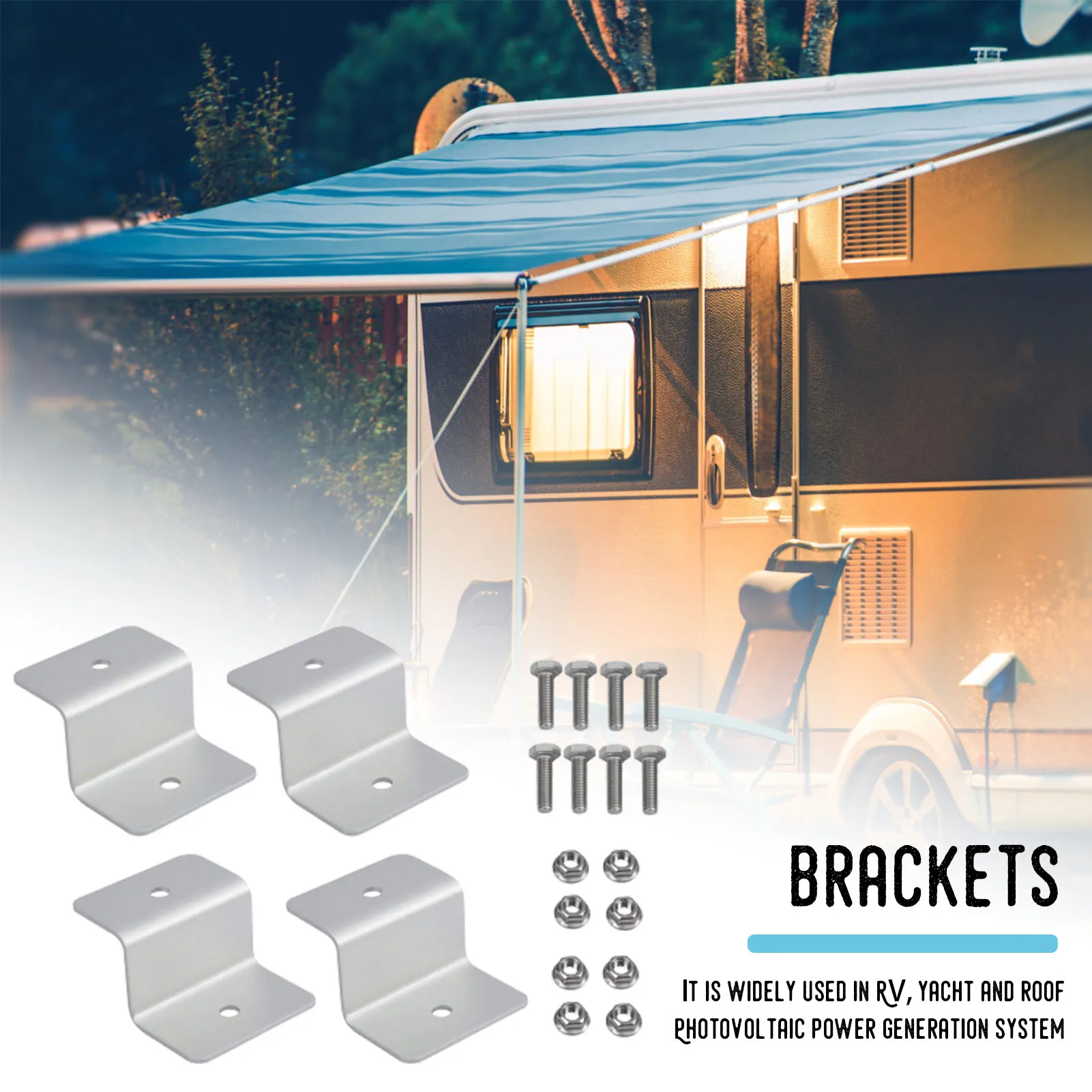 Solar Panel Mounting Brackets RV Aluminum Alloy Z Bracket and Stainless Steel Nuts   Bolts for RV