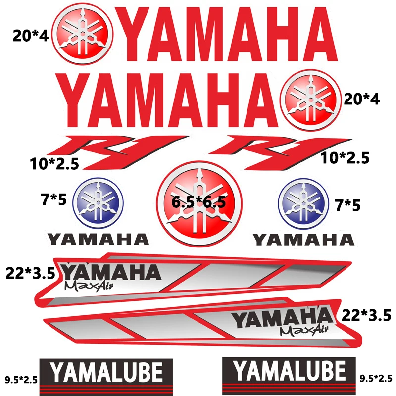 Набор наклеек Yamaha с отражающим логотипом для бака мотоцикла Yzf R1 Nmax Tracer Fz6 Raptor R15 Wr450f Mt 125 07 on.