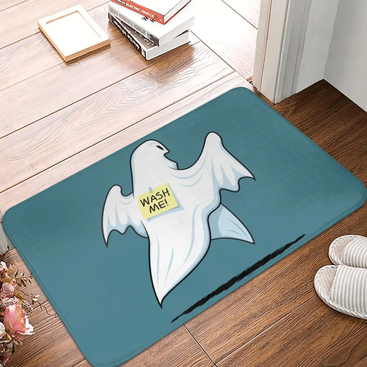 

Ghost Pranks Bath Non-Slip Carpet Interesting Ghosts Living Room Mat Entrance Door Doormat Floor Decoration Rug