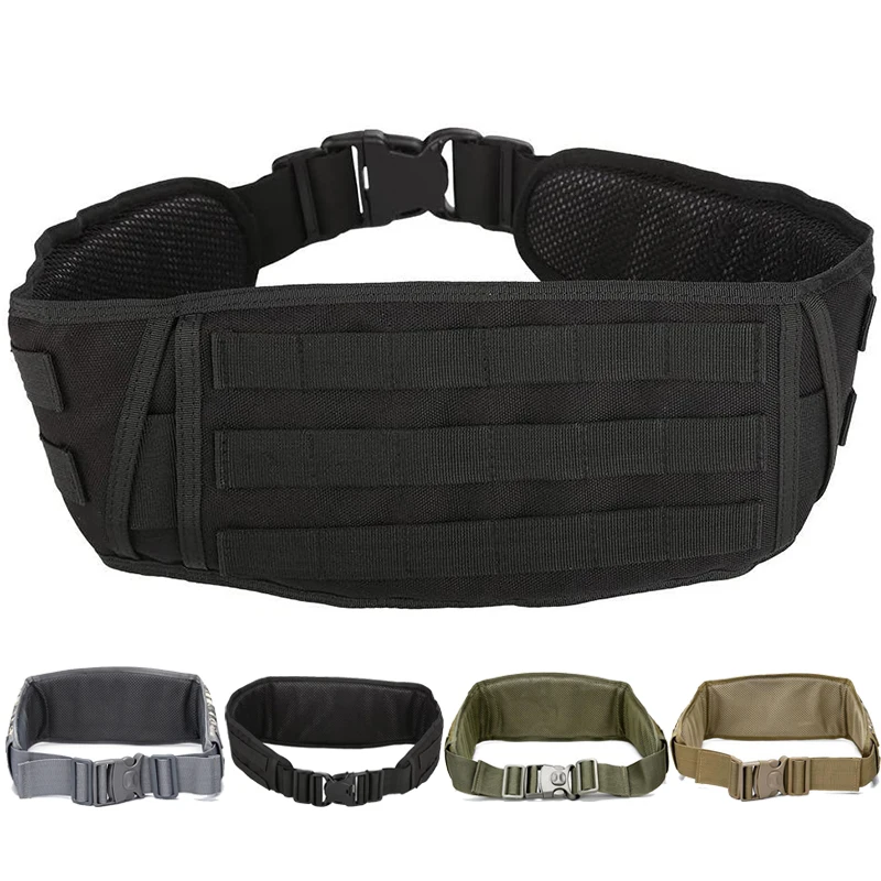 

Men's Molle Belt Tactical Belt Nylon Waist Belt Hunting Airsoft Outdoor Combat Waist Support Hunting Training Waistband