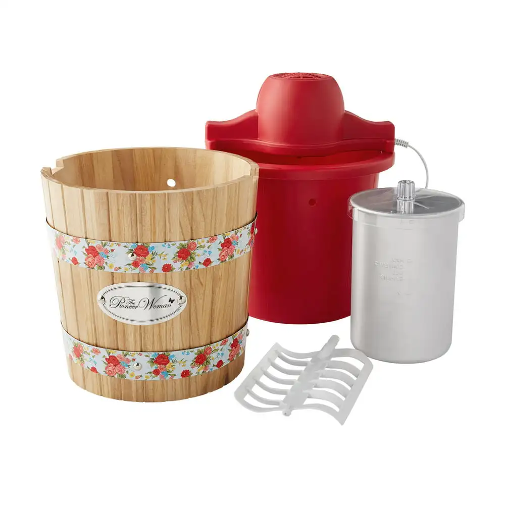 

4 Quart Ice Cream Maker, Sweet Rose