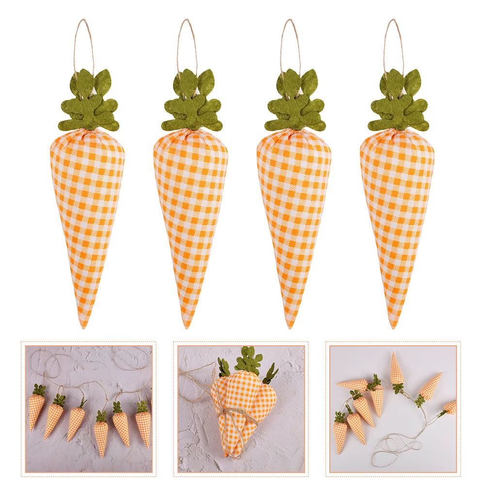 

4pcs Carrot Hanging Ornaments Party Supplies Decorative Sign Artificial Carrot Carrots Wreath