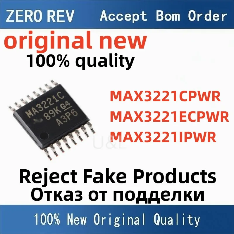 

2Pcs 100% New MAX3221CPWR MA3221C MAX3221ECPWR MP221EC MAX3221IPWR TSSOP-16 TSSOP16 Brand new original chips ic