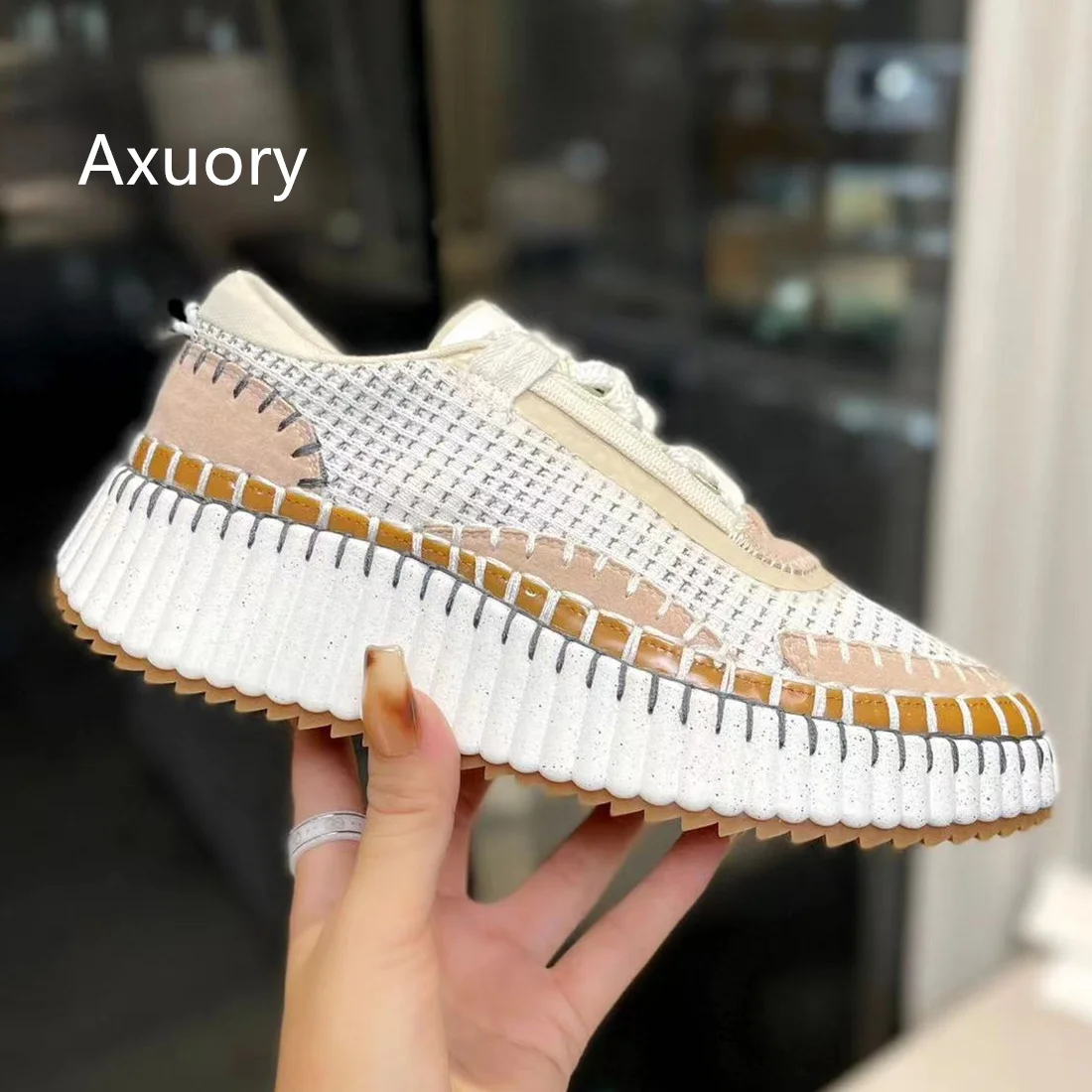 2023 Women's Sports Shoes Mixed Color Rainbow color Lace-up Casual Shoes With Box High Quality Handmade Platform Fashion Style