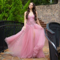 real pink illusion quinceanera dress strapless tulle slit vestido sequin appliques lace pearls for 15 girls a line prom gowns