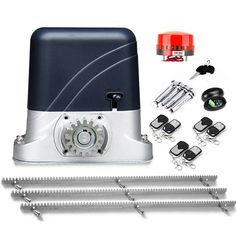 Universal Heavy Duty 800kg Automatic Electric Sliding Gate Motor Opener with 4m Steel Racks Full KITS Driveway Security Engine