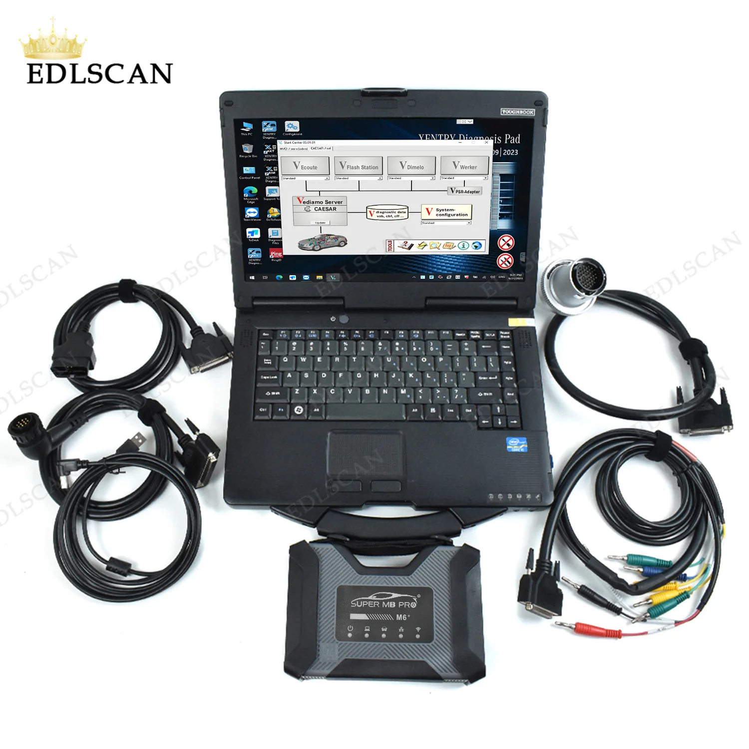 Nowy laptop CF53 2024 do SUPER MB PRO M6+ z multiplekserem + Lan OBD2 16-pinowy główny kabel testowy Bezprzewodowe narzędzie diagnostyczne gwiazd