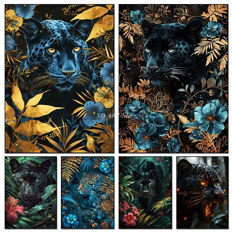 Животные искусство пантера леопард настенные картины холст живопись стены для