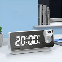 led projection digital alarm clock table electronic despertador with 180%c2%b0 projection time projector bedroom bedside mute clock