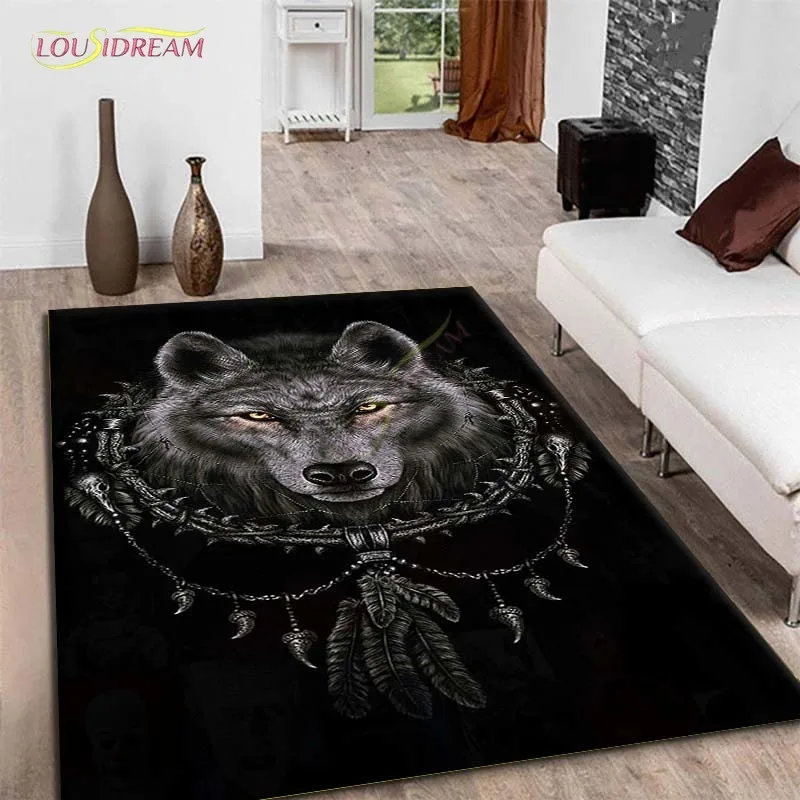 

Wolf Pattern Carpet Anti-Skid Area Floor Mat Rug Non-slip Mat Dining Room Living Room Soft Bedroom Carpet Home Decor