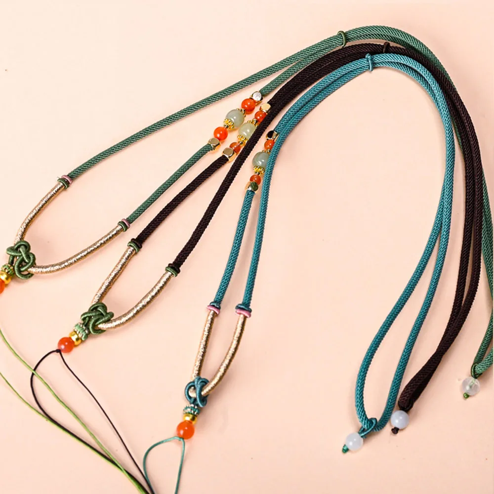 

diy hand-woven jade pendant necklace f jade jade multicolored rope fashion jewelry scosplay trange things