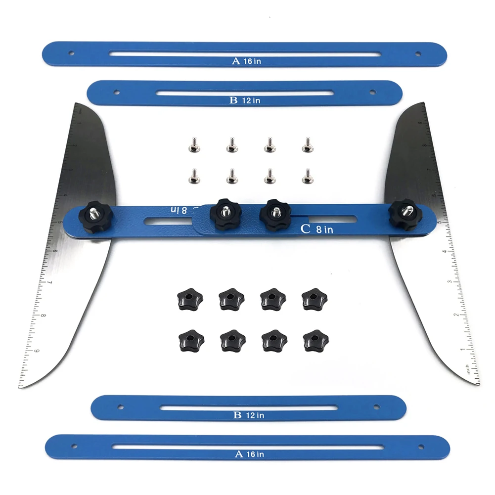 

Stair Treads Gauge Template Tool Adjustable Measuring Stair Jig, Shelf Scribe Tool for Stairs, Risers, Shelf and Cutting Drywall