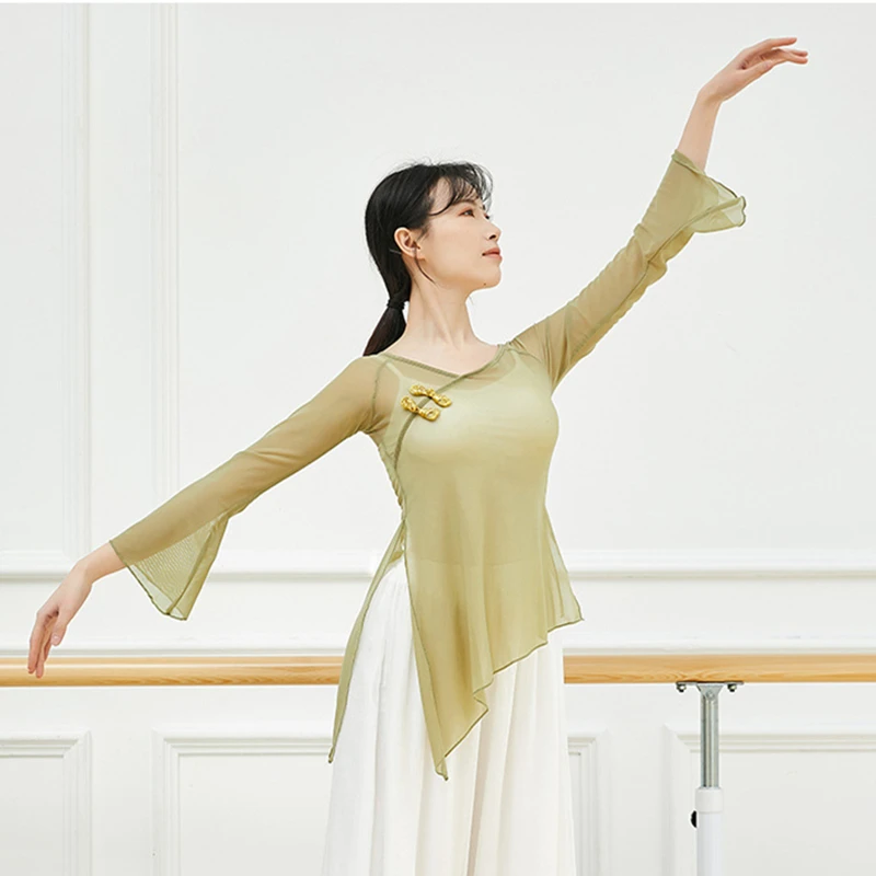 Женский линейный танцевальный костюм верхняя женская рубашка Китайская