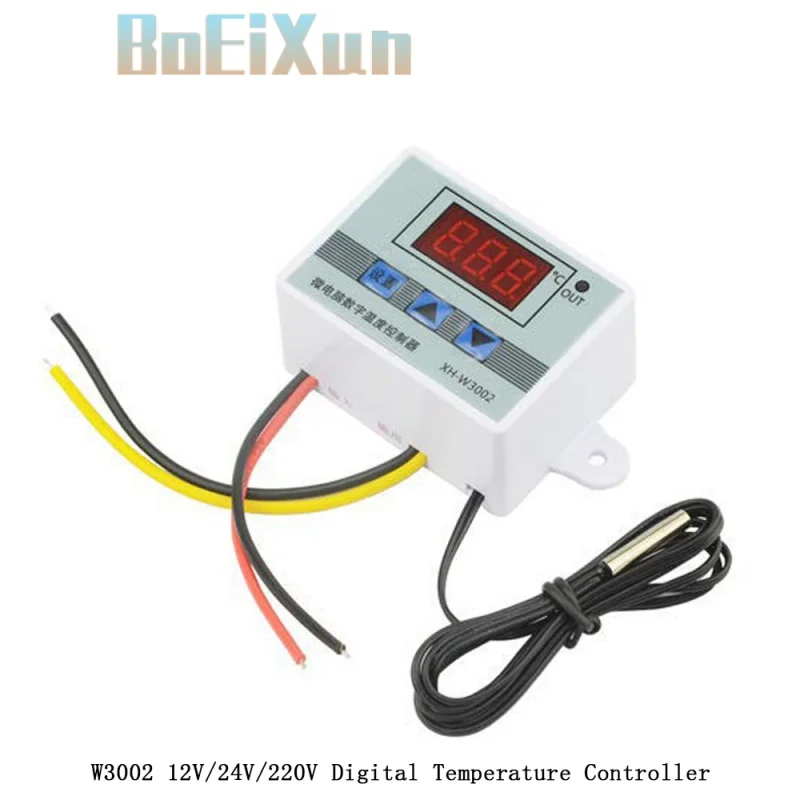

XH-W3002 W3002 AC 110V-220V DC 24V DC 12V Led Digital Thermoregulator Thermostat Temperature Controller Control Switch Meter