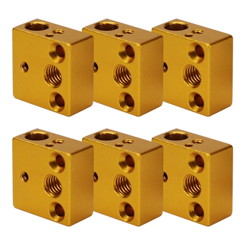 

6Pcs 3D Printer Heated Block For Creality Ender 3/Ender 3 Pro Aluminum Alloy CR10 Heating Block