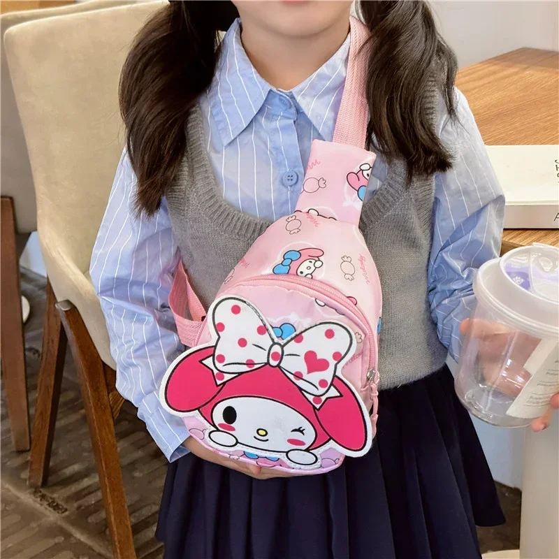 Sanrio Kawaii Hello Kitty нагрудная сумка сумки через плечо Kuromi My Melody Cinnamoroll для женщин