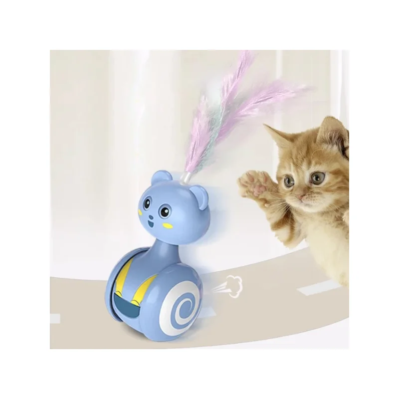 

Tumbler Swing Toys for Cats, Funny Balance Car, Cat Toy, Interactive Kitten, Puppy Chasing Toy Feather Ball, Cat Accessories
