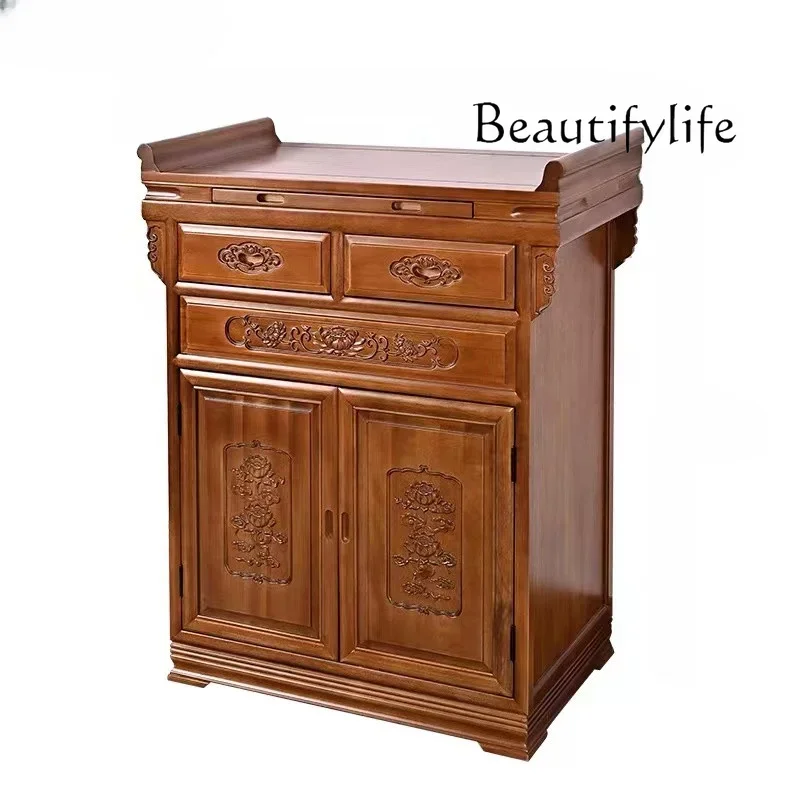 Храм Будды в китайском стиле алтарь из цельного дерева курильница стол шкаф ниша