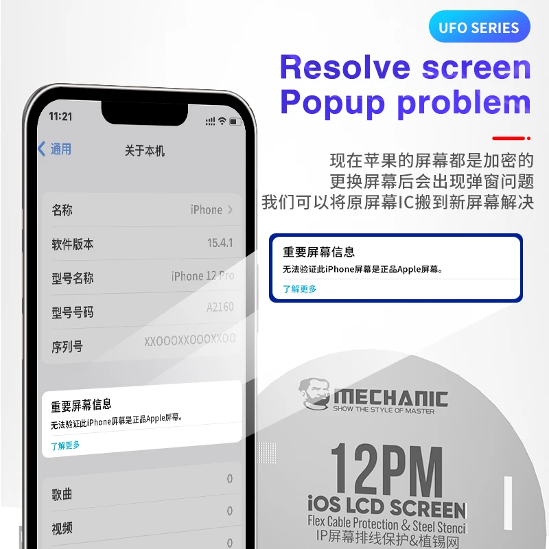 Защитный трафарет MECHANIC UFO для iPhone 11/11 pro max/ 12/13 mini/13/13 max квадратное отверстие