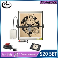 atomstack x20a20s20 pro laser engraver set cutting machine 20w laser power carving support offline engraving with air assist