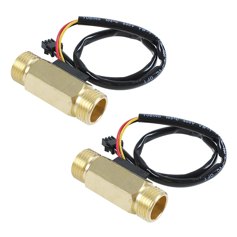

2X 1/2PT Water Flow Sensor Switch Control Meter Flowmeter 1.5-30L/Min