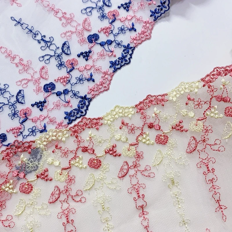 Двусторонняя Цветочная вышивка, модель 15Yds, кружевная ткань «сделай сам» для нижнего белья, бюстгальтера, одежды высокого качества