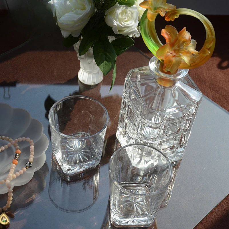 Роскошный богемный Хрустальный графин с цветами 750 мл