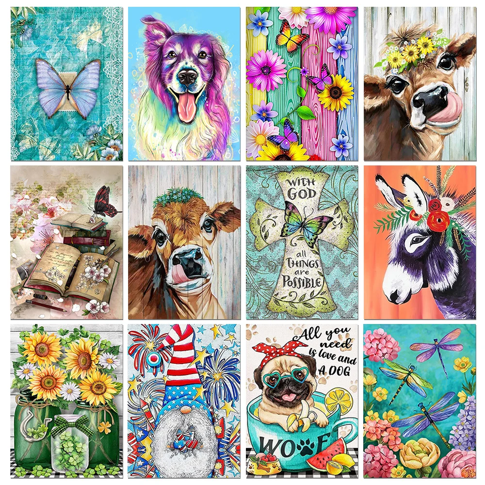 

5D алмазная живопись «сделай сам», жираф, корова, слон, полная круглая Алмазная вышивка, животное, вышивка крестиком, мозаика, пазл, хобби, дом...