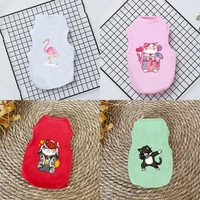 new flamingo print sleevelessclothes for small dogs simple puppy dog accessory dog shirt cat t shirt summer dog clothes pet vest