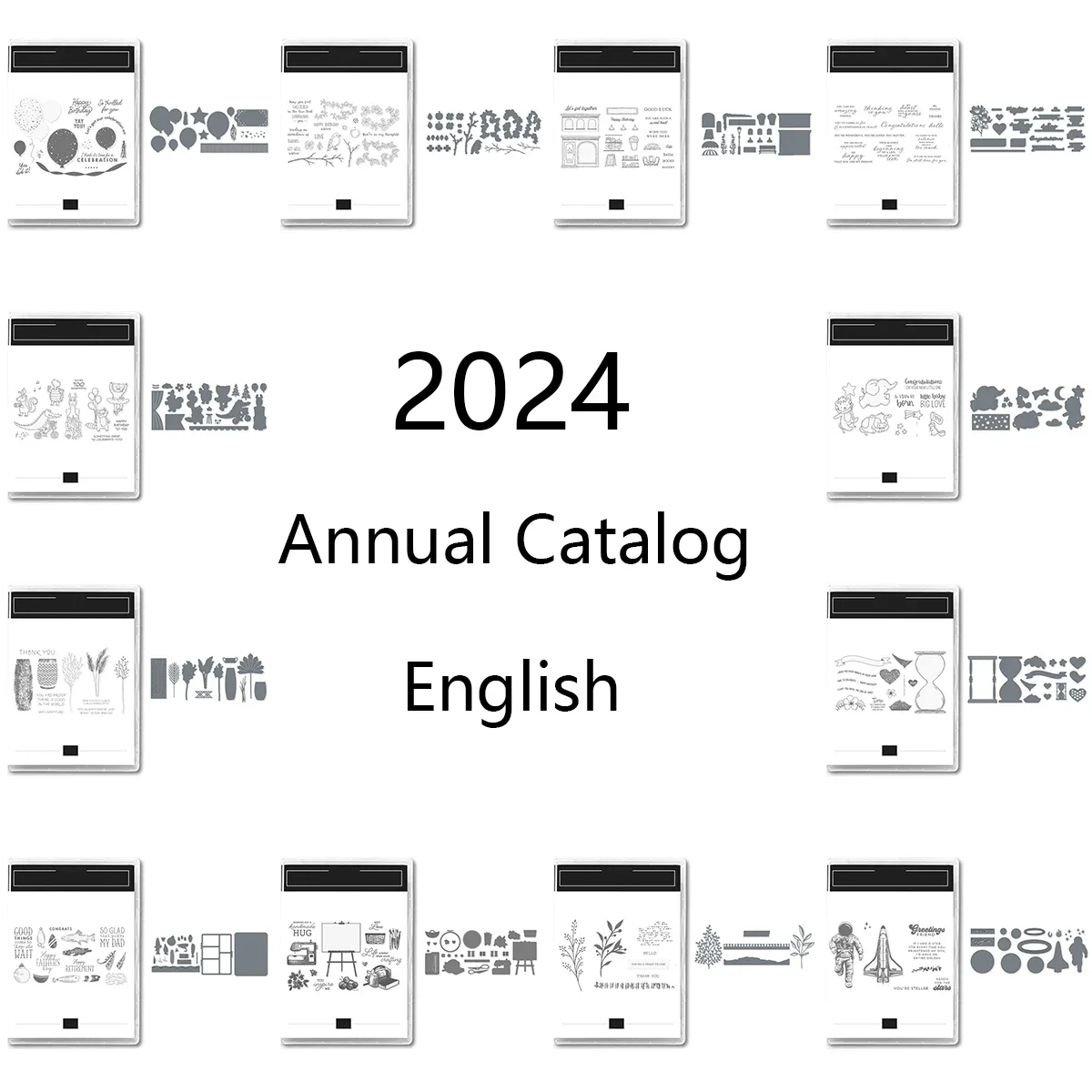 

2023-2024 год, ежегодный каталог, английские марки и Вырубные штампы, создание открыток, скрапбукинг, поделки