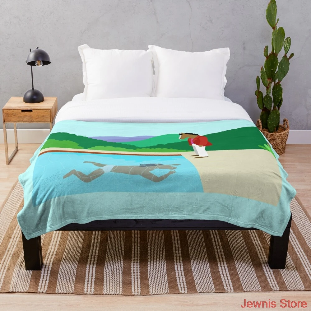

Minimal Horseman Blanket Snowflake Wool Blanket Coral Fleece Bedspread Blankets Portable Blanket