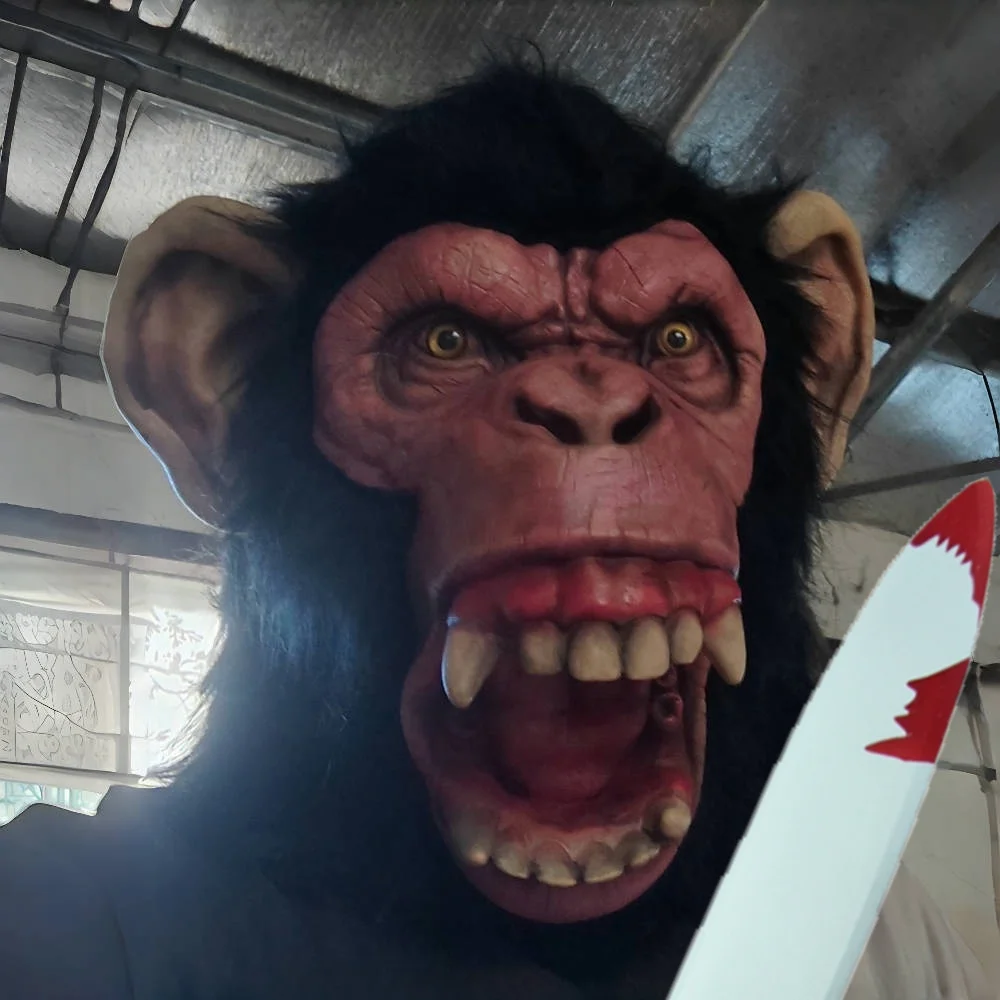 Косплей маска шимпанза аксессуары убийца нож искусство страшное животное