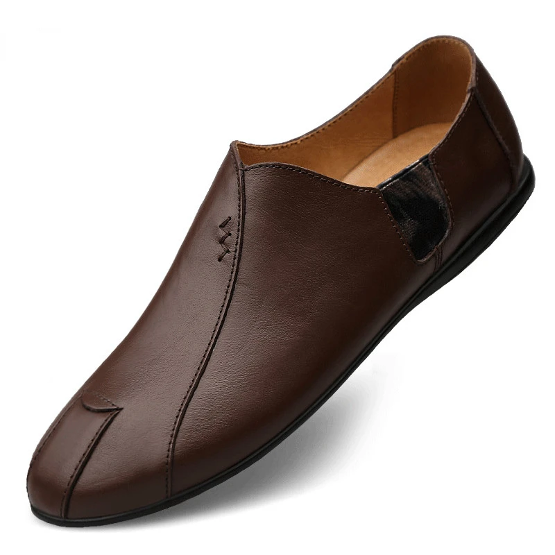 Echt Leer Mannen Casual Schoenen Luxe Merk 2021 Heren Instappers Mocassins  Ademend Slip Op Lui Rijden Schoenen Plus Size | Обувь | АлиЭкспресс