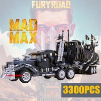new technical 3300pcs mad movie series modified max war rig truck toys series model building block bricks kid gift