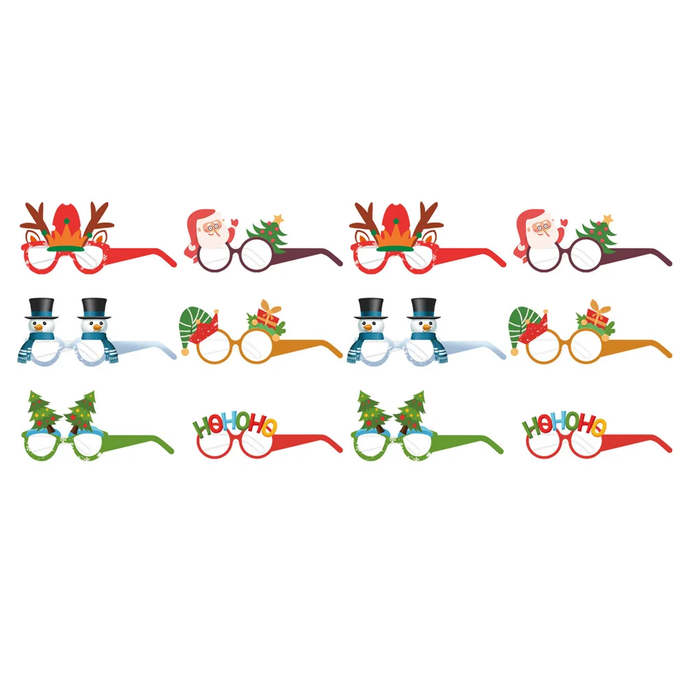 

Christmas Glasses Party Frame Xmas Eyeglasses Props Sunglasses Paper Frames Favors Eyewear Santa Funny Novelty Tree Eyeglass